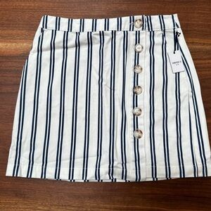 Forever 21 Navy and White Striped Mini Skirt